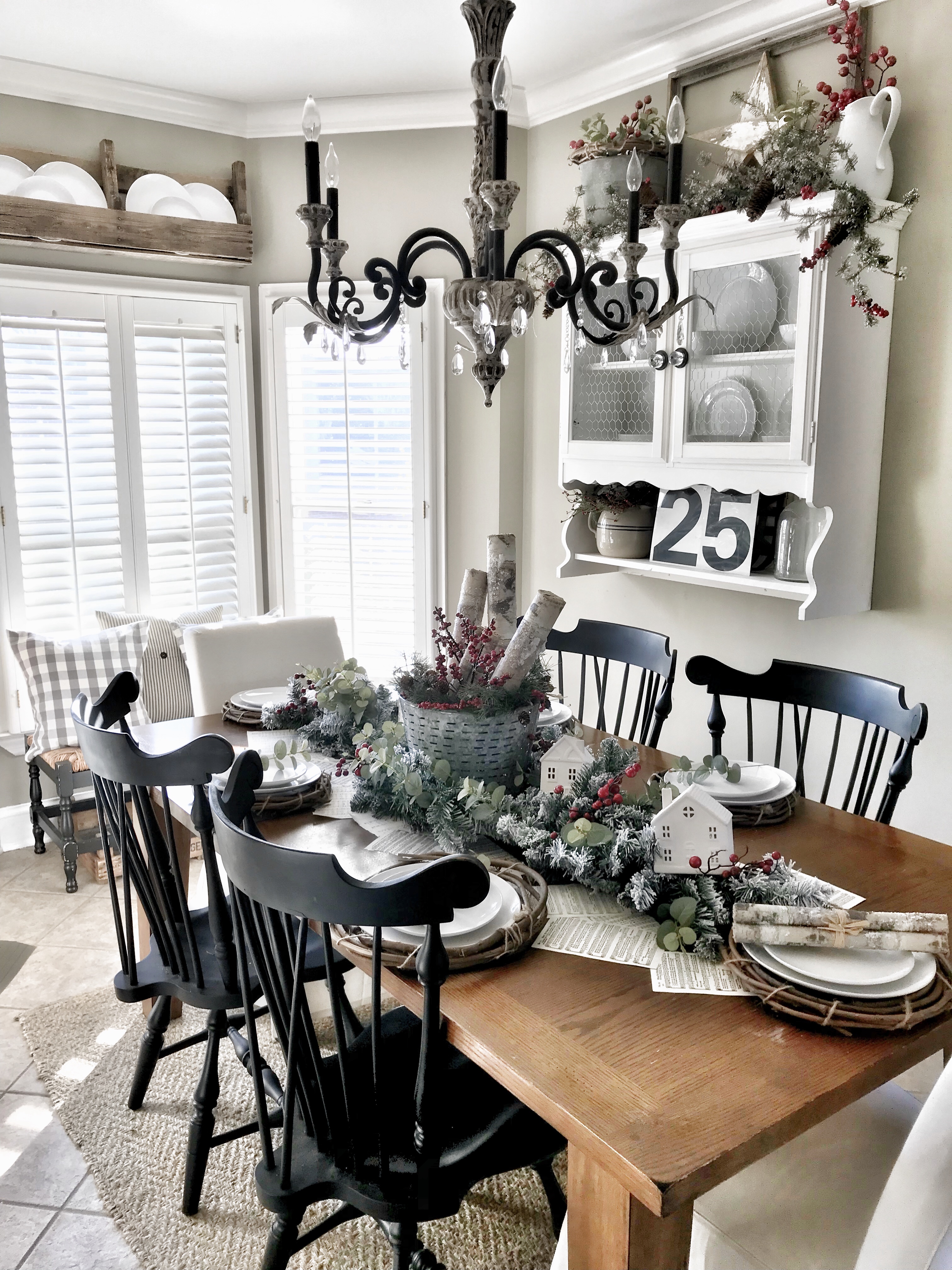kitchen table with Christmas decor