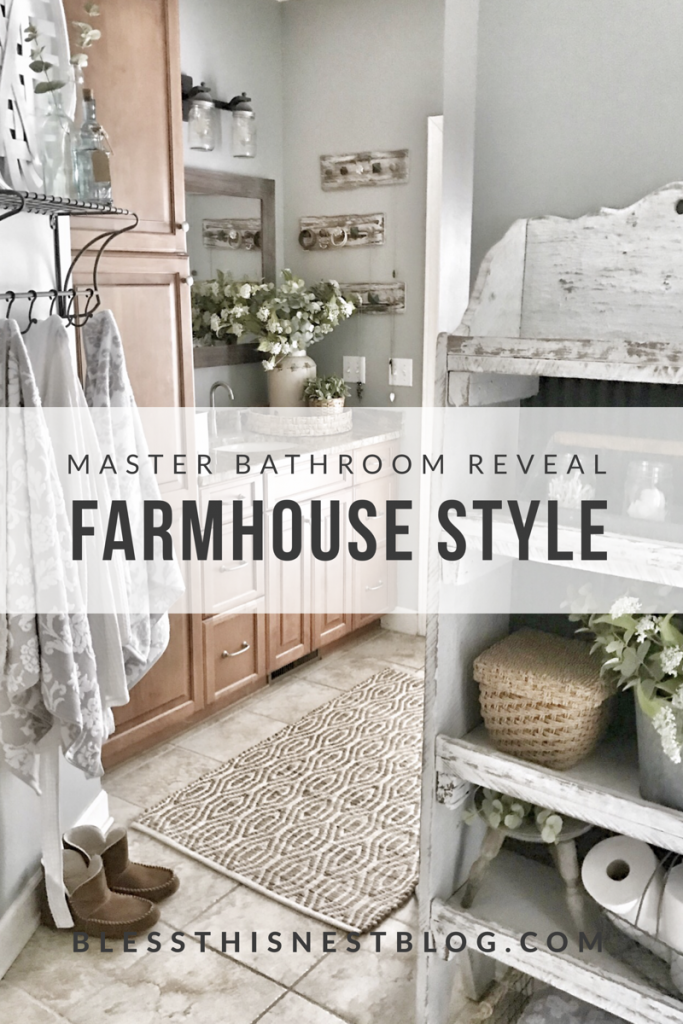 master bathroom makeover reveal farmhouse style