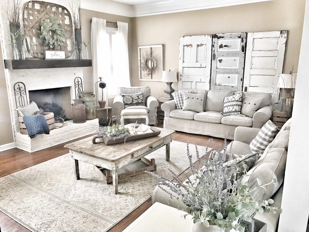 farmhouse style living room makeover