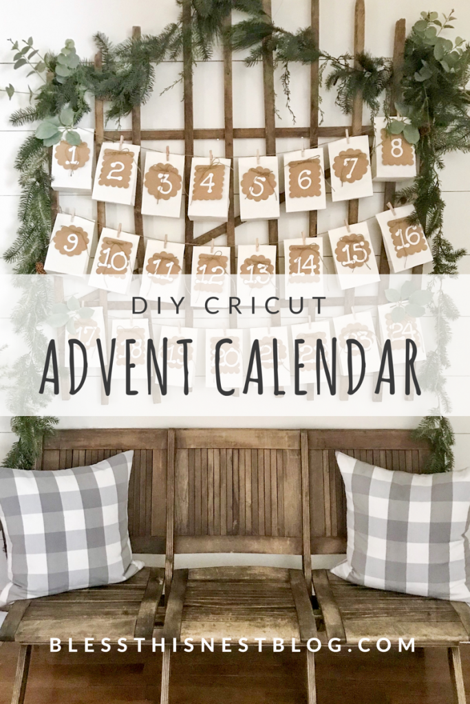 advent calendar over church pew