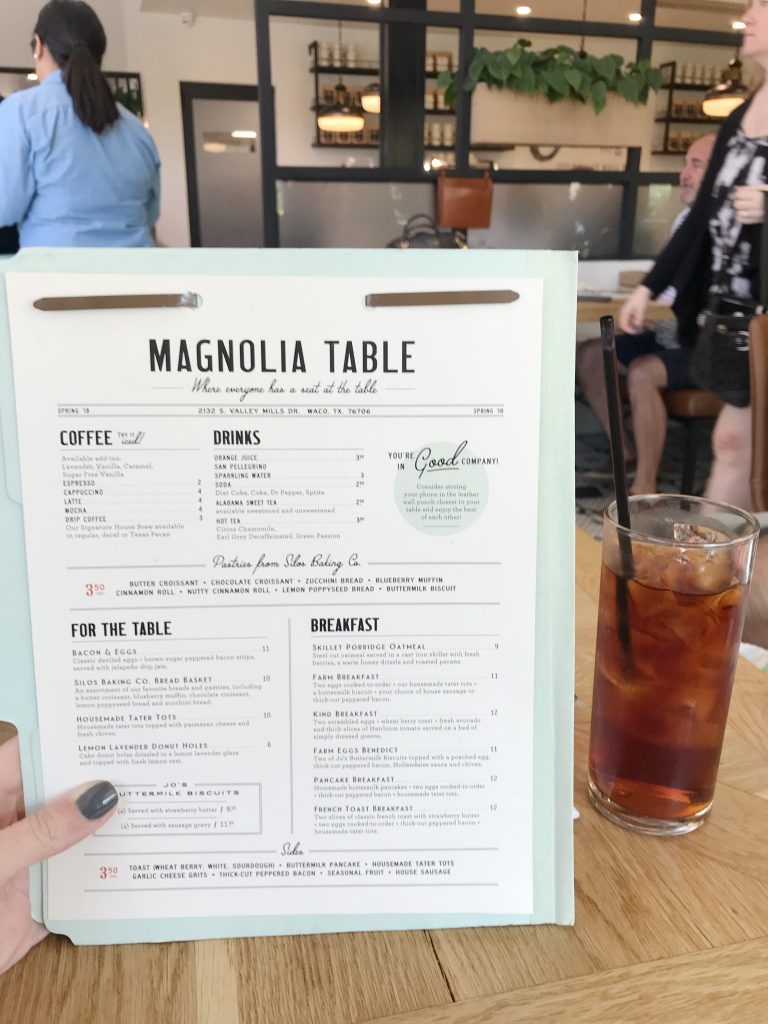 Magnolia Table menu