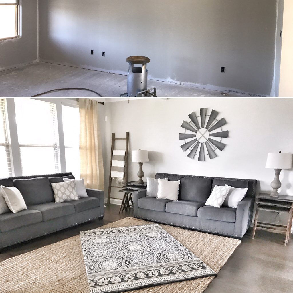 before and after living room