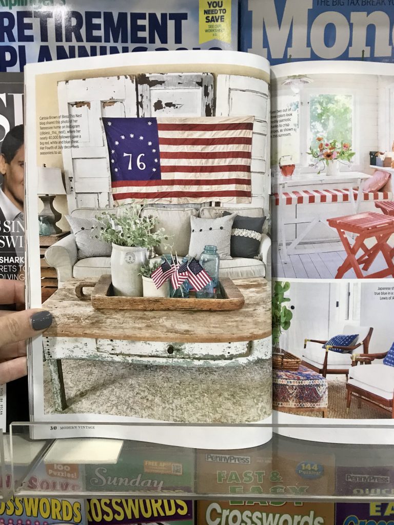 open magazine with living room feature