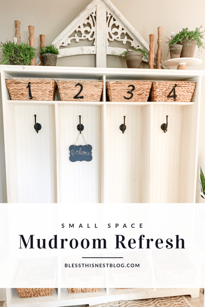small space mudroom refresh blog banner