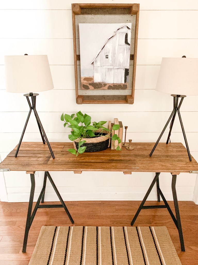 rustic and modern console table