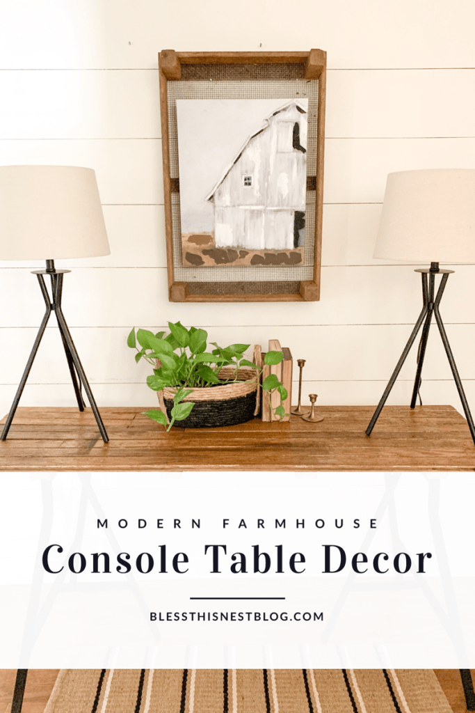 modern farmhouse console table blog banner
