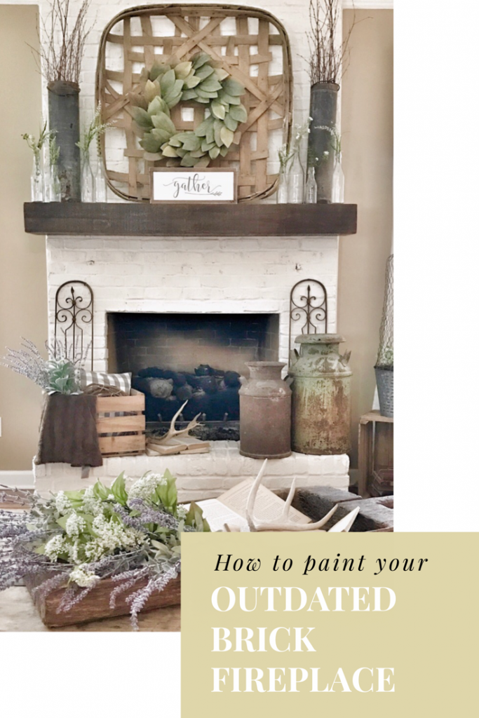 how to paint a brick fireplace header image