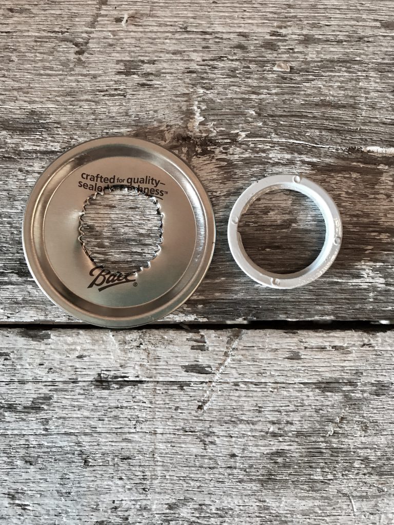 mason jar top with hole for shade ring
