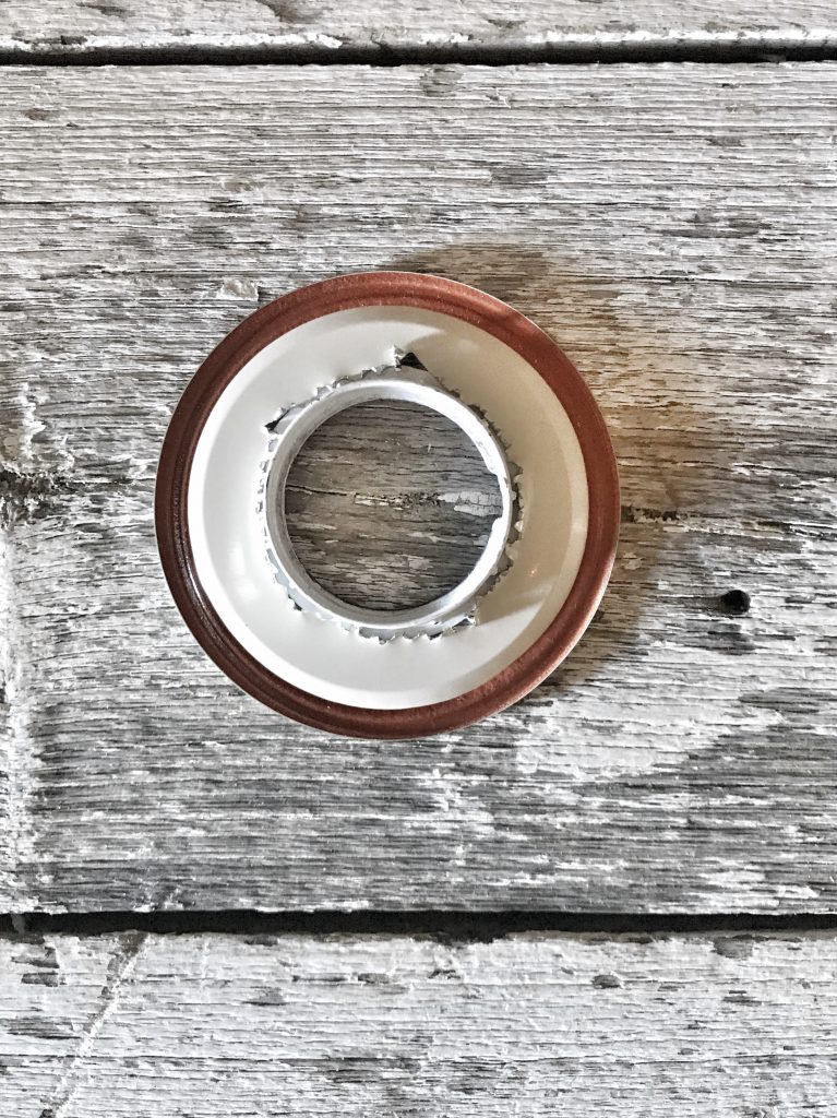 bottom of shade ring in mason jar lid