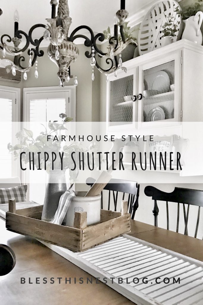 farmhouse style chippy shutter runner