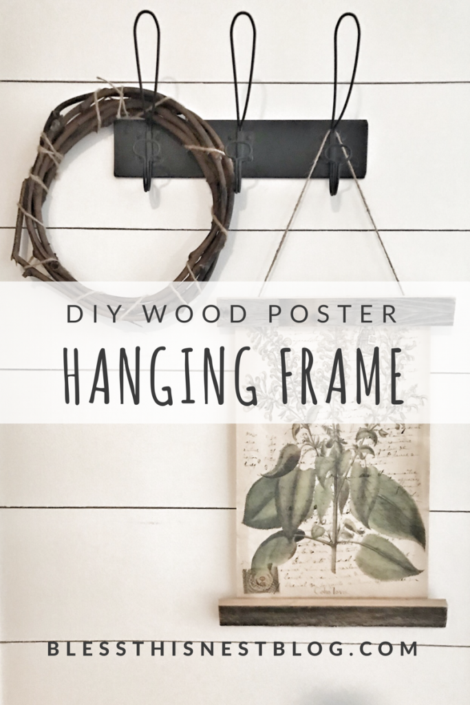 wood poster hanging frame DIY